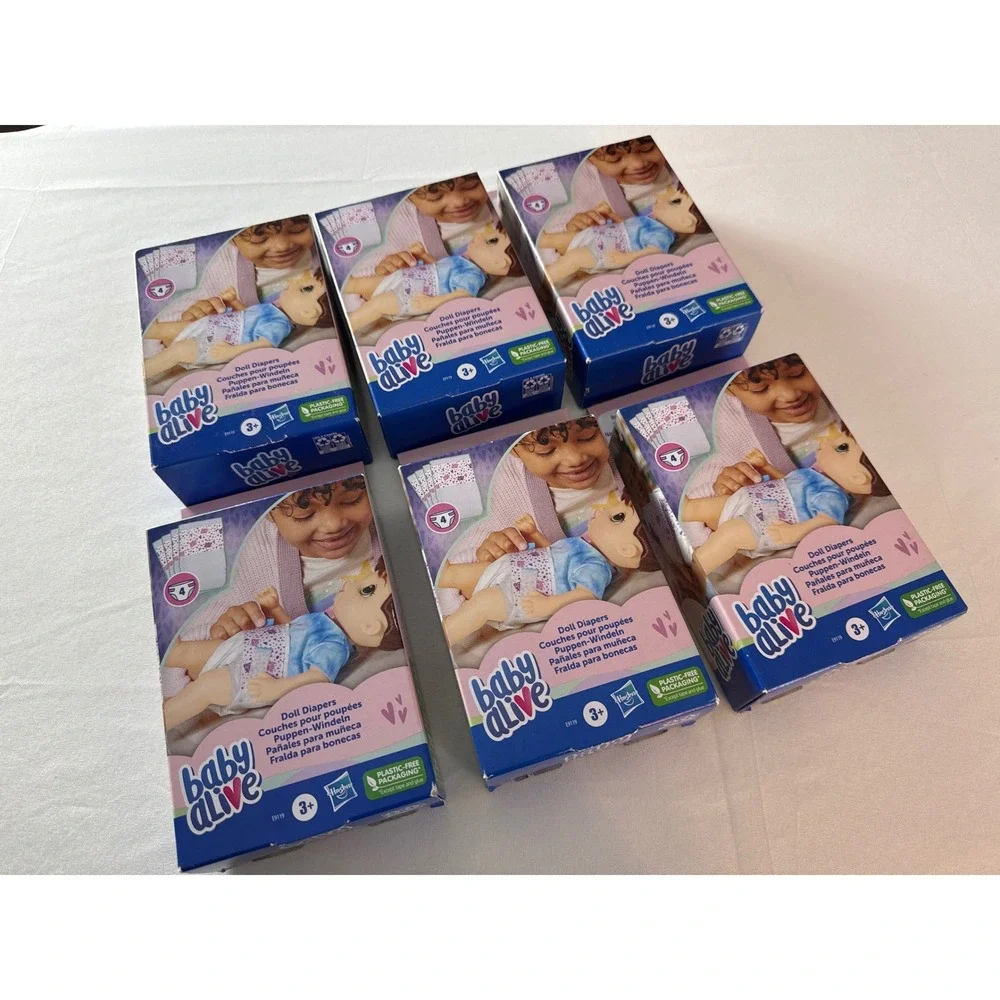 Baby Alive Doll Diapers Refill 6 Packs 24 Count Total Hasbro E9119 NEW